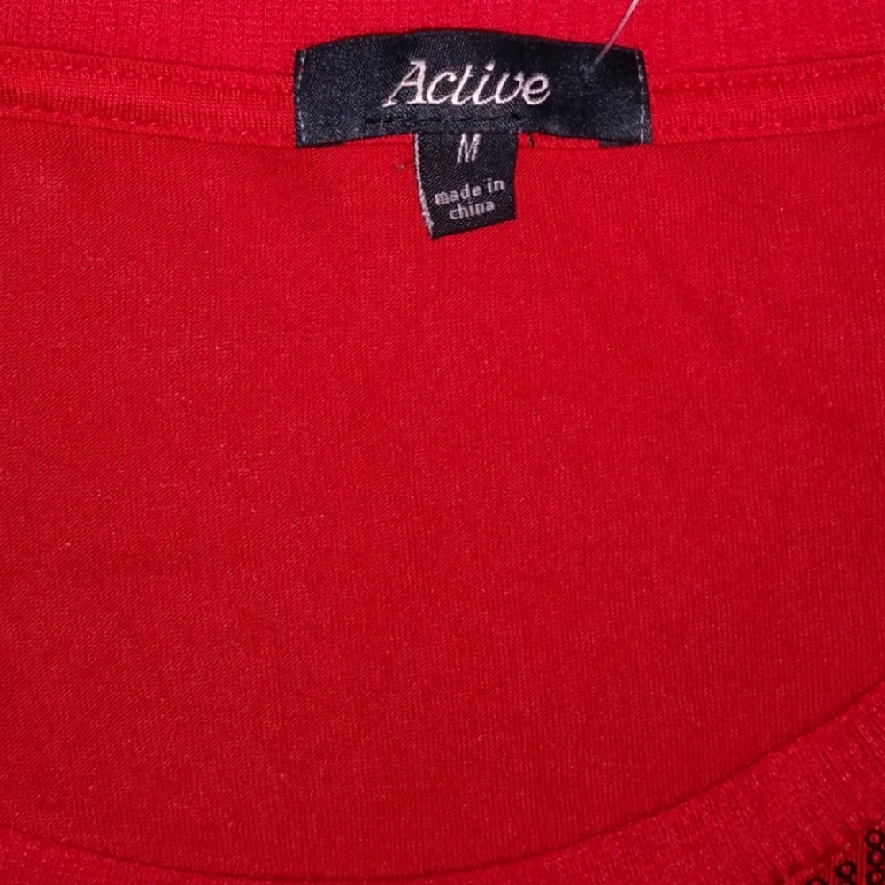 Red Sequined Top - Picture 2 of 3